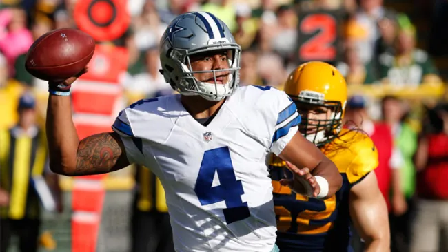 Dak Prescott, en el partido frente a Green Bay