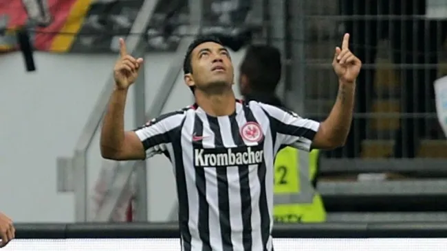 Marquito celebra un tanto con el Eintracht Frankfurt en Bundesliga