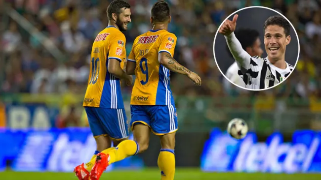 Gignac y Delort platican en un encuentro de Tigres