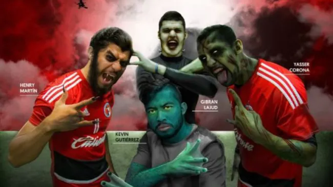 Jugadores de Tijuana caracterizados para celebrar Halloween
