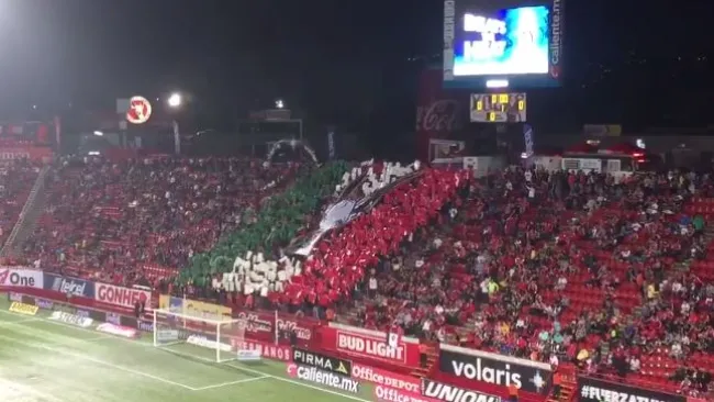 Mosaico de la afición de Tijuana en el Caliente