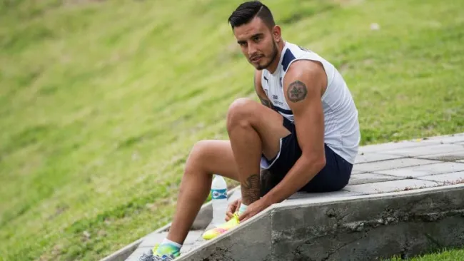 Jesús Zavala en un entrenamiento de Monterrey