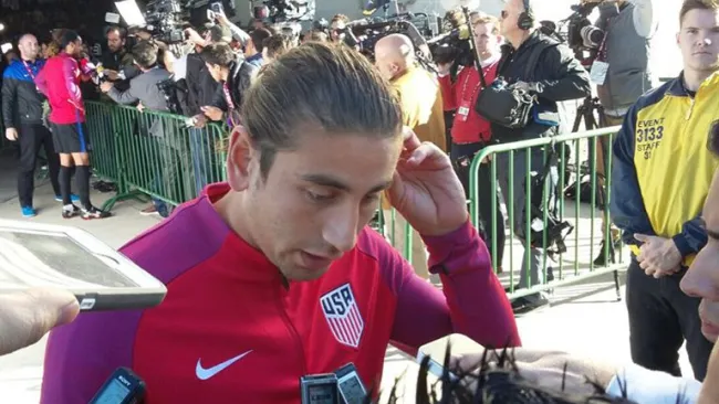 Bedoya, momentos antes del entrenamiento con Estados Unidos