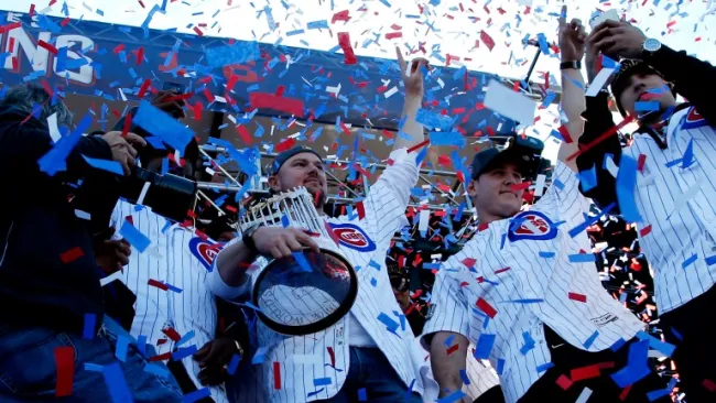 Los Cubs celebran el campeonato en la Serie Mundial