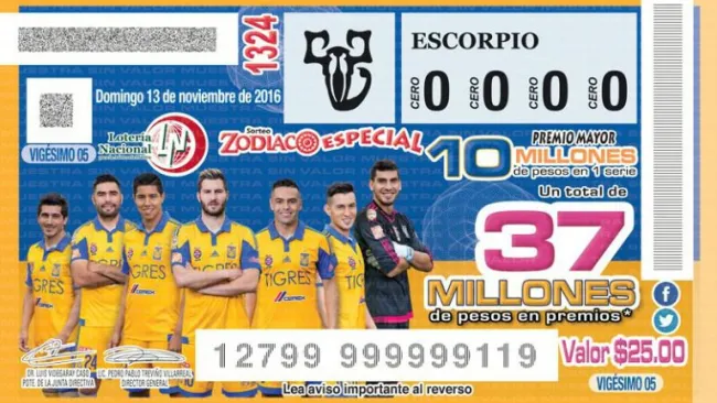 Boleto especial de la Loteria Nacional 