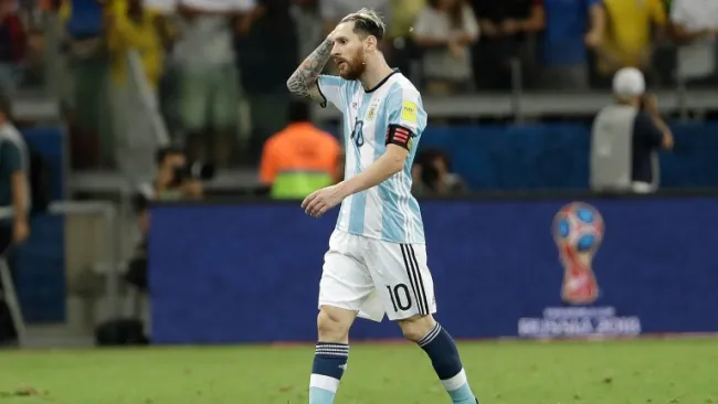 Lionel Messi durante el encuentro frente a Brasil