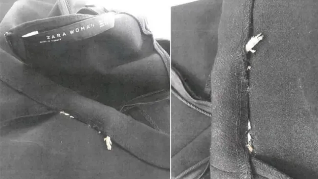 Así se observó al ratón muerto en las costuras del vestido 