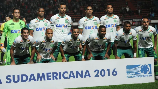 Once inicial del Chapecoense que disputaba la Copa Sudamericana 