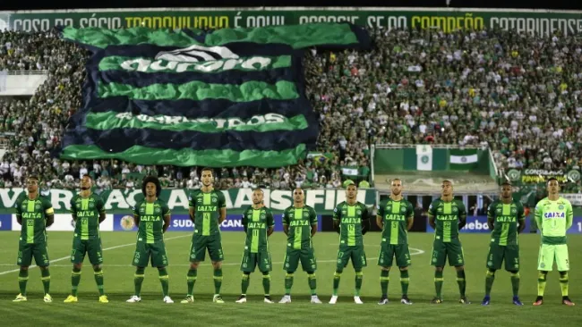 Chapecoense en el partido contra San Lorenzo