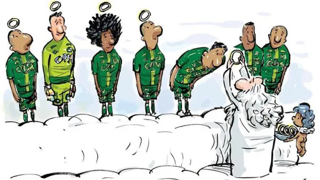 El cartón que honra la memoria de los jugadores del 'Chape'