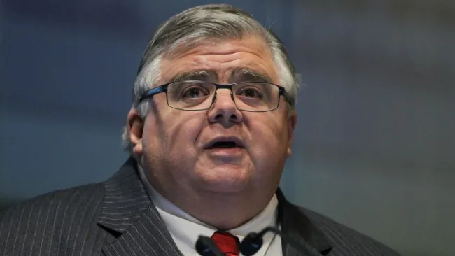 Agustín Carstens, gobernador del Banco de México, durante un informe