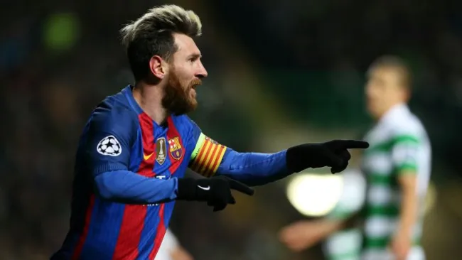 Messi celebra un gol con el Barcelona