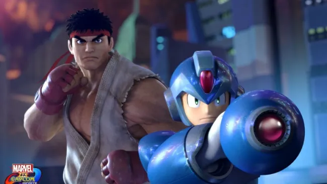 Mega Man y Ryu en promocional