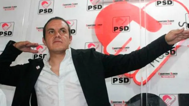 Cuauhtémoc Blanco tras una conferencia del PSD