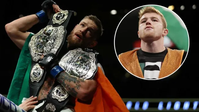 McGregor presume sus dos campeonatos de UFC