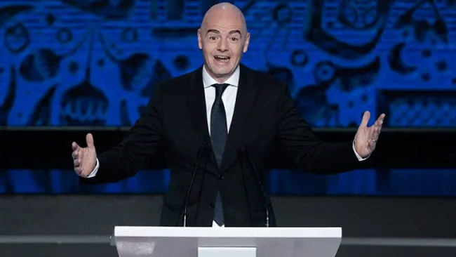Gianni Infantino durante un evento rumbo a Rusia 2018