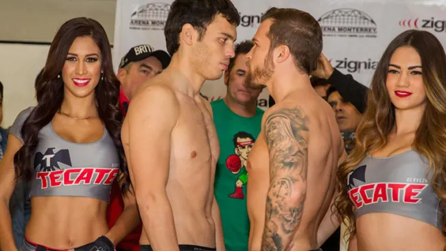 Chávez Jr. se encara con Dominik Britsch en la ceremonia de pesaje