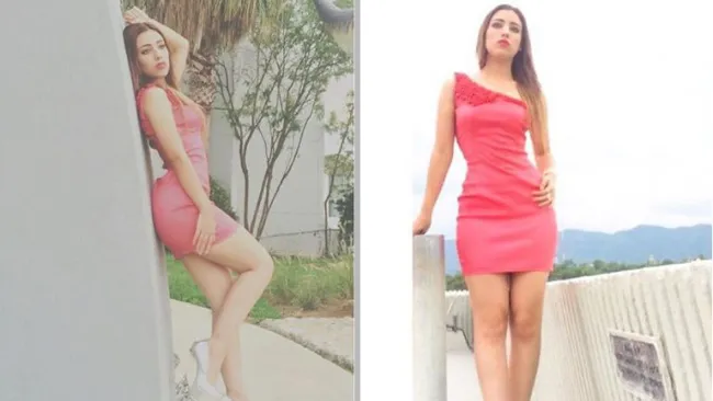 Ary posa en un sexy vestido
