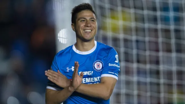 Churry Cristaldo celebra un gol de La Máquina