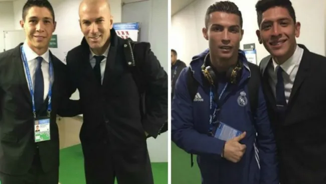 Fotografías que publicaron Hugo González y Edson Álvarez con Zidane y CR7