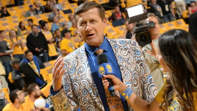 Craig Sager en una entrevista por el equipo de Golden State
