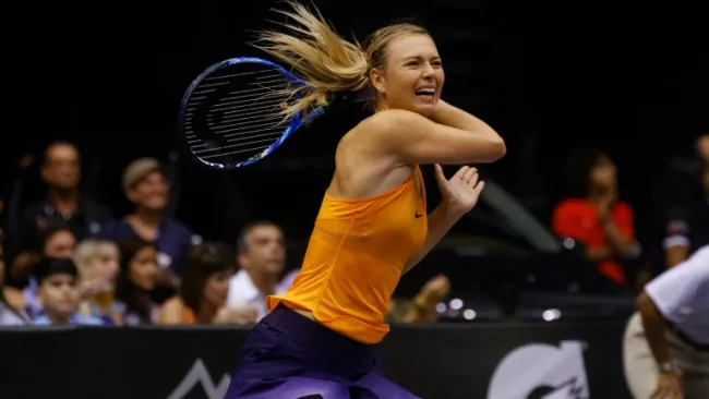 Sharapova en el duelo frente a Puig