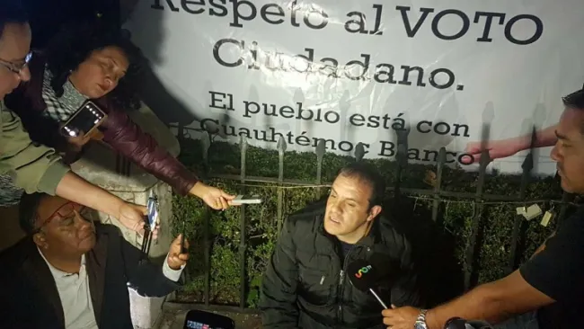 Cuauhtémoc Blanco habla con los medios tras iniciar su huelga de hambre