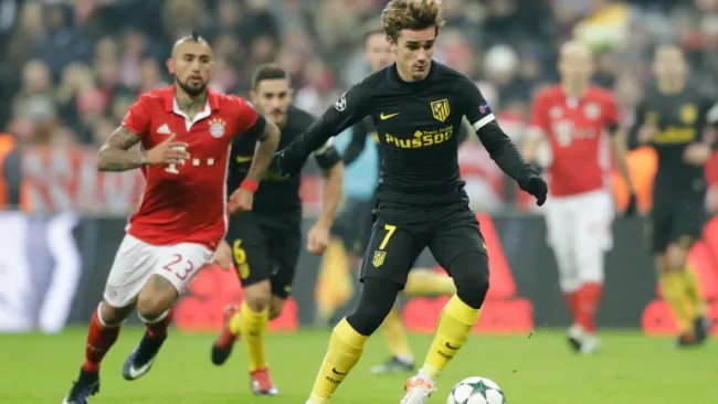 Griezmann disputa un partido de Champions League 