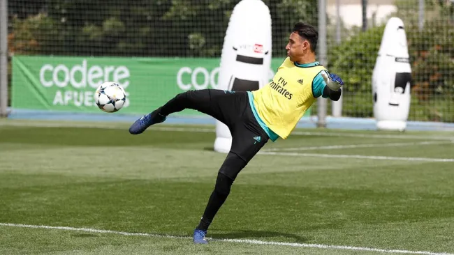 Keylor Nava en un entrenamiento del Real Madrid