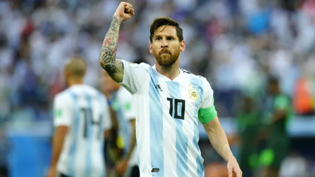 Messi, festeja anotación en la Copa del Mundo de Rusia 2018 