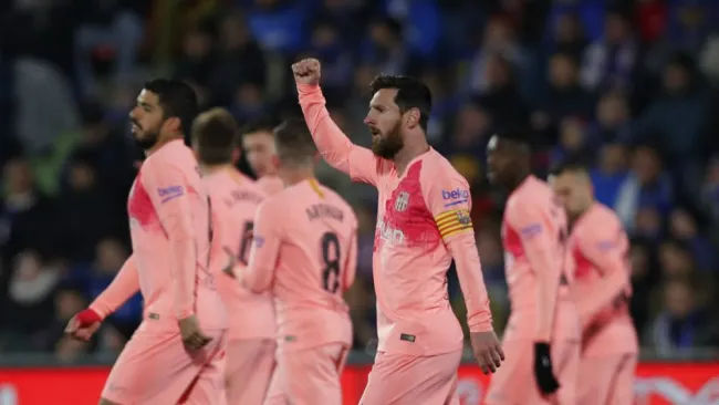 Messi celebra gol con el Getafe