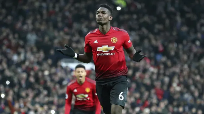 Paul Pogba festeja su gol frente al Brighton & Hove Albion