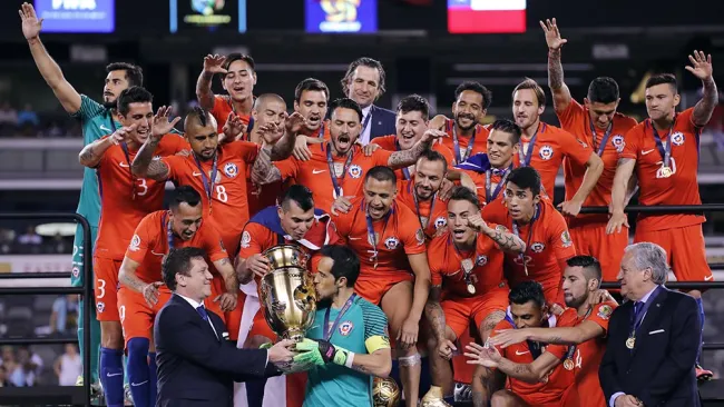 La selección chilena festeja bicampeonato de Copa América