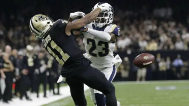 La interferencia de pase de los Rams a los Saints