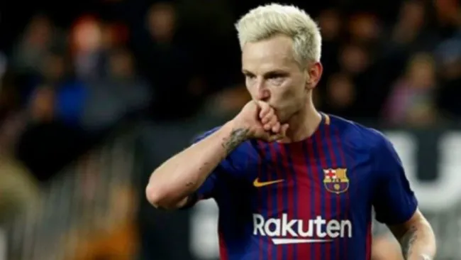 Ivan Rakitic celebrando una anotación con el Barcelona 