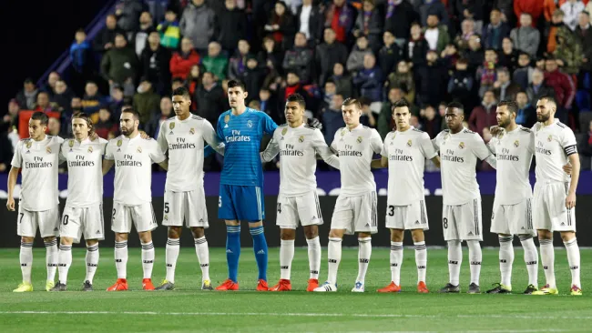 Jugadores del Madrid, previo a un compromiso 