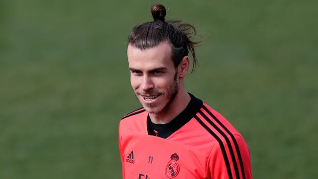 Gareth Bale en un entrenamiento con el Real Madrid