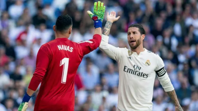 Navas y Ramos durante el partido contra el Celta 