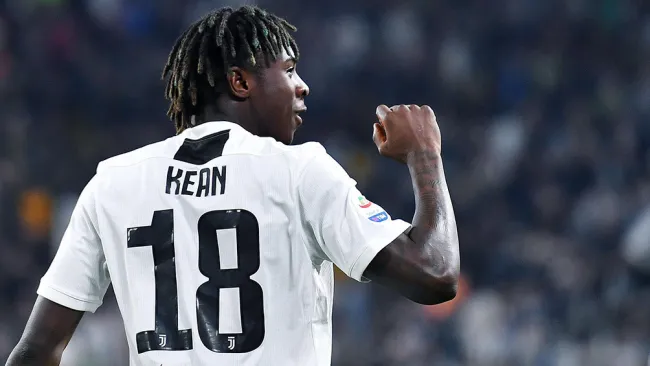 Moise Kean celebra un gol con la Juventus 