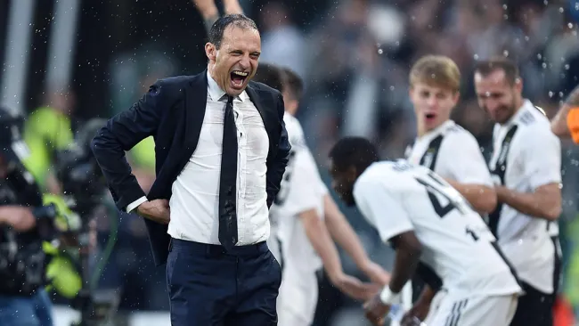 Allegri, en los festejos de la Juventus 