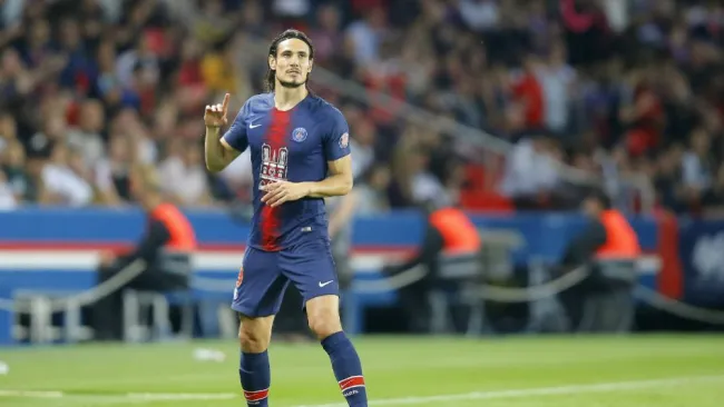 Cavani, en el partido contra Mónaco