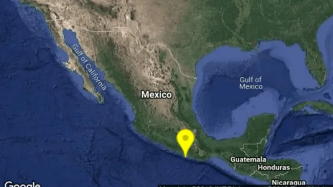Punto donde se registró el sismo de 5.7 en Guerrero