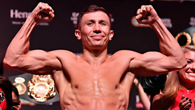 Golovkin durante una ceremonia de pesaje 