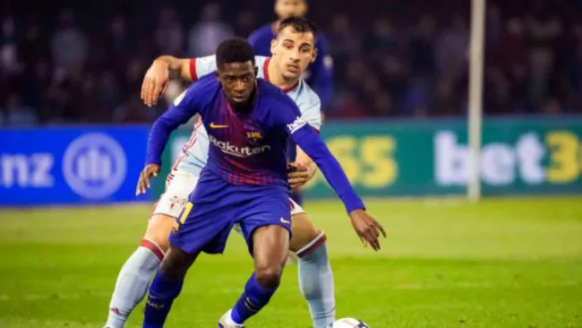 Dembélé durante partido del Barcelona 
