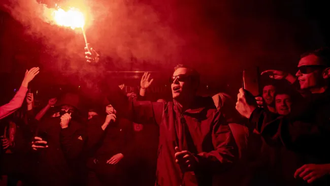 Aficionados de Ajax celebran el título de la Copa de Holanda 