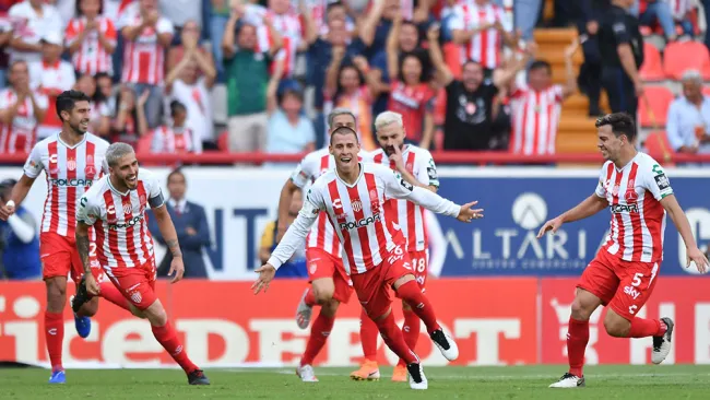 Así festejaron los jugadores del Necaxa el gol contra Rayados 