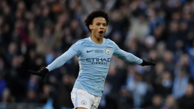 Leroy Sané en un partido con el Manchester City 