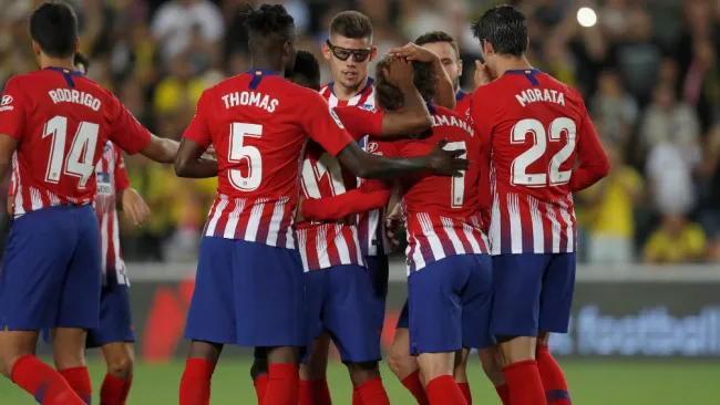 Atlético de Madrid celebra anotación en La Liga 
