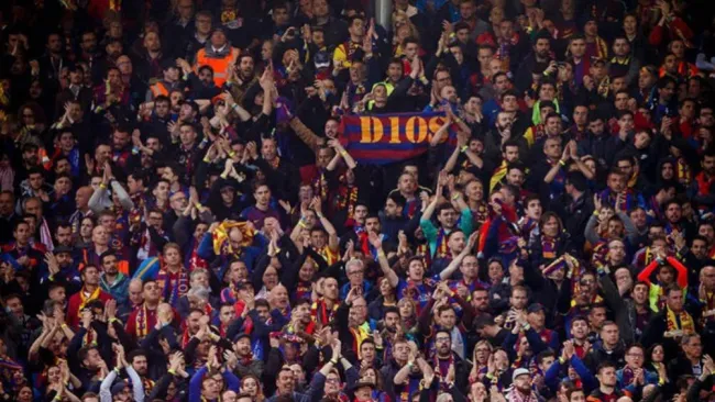 Aficionados del Barcelona durante un partido