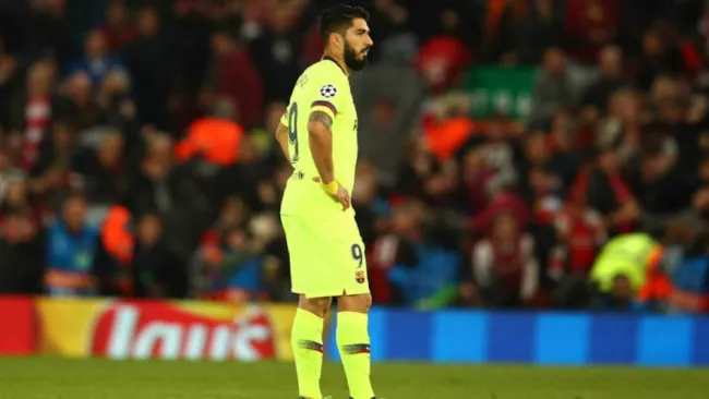 Luis Suárez en un partido con el Barcelona 